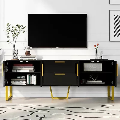 Modern TV Stand Wood Entertainment Unit Console Media Table For TVs Up To 75 In • $259.29