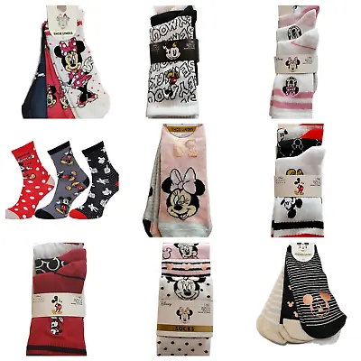 Disney Mickey & Minnie Mouse Women's Socks UK 4-8 Trainer Shoe Liners Socks Gift • £9.94