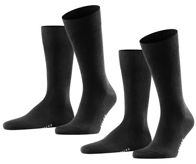 Falke Mens Happy 2 Pack Socks - Black • £14.95