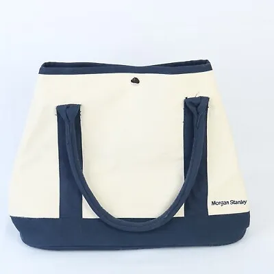 Morgan Stanley Snap Top Canvas Beach Shopping Tote Shoulder Bag • $39.99