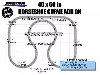 LIONEL FASTRACK 40x60 To Horseshoe Curve ADD ON TRACK PACK Layout O Gauge NEW • $124.84