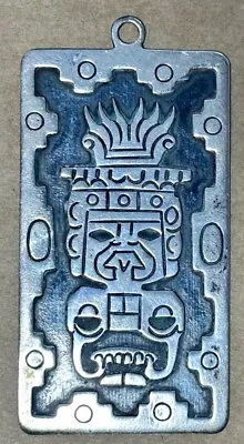 $30 • Buy JH Taxco Mexico STERLING SILVER AZTEC MAYAN TRIBAL PENDANT