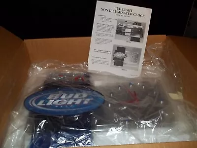 Vintage Budweiser Bud Light Sign And Clock  Original Box With Instructions..look • $140