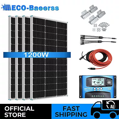 300W Solar Panel Kit 12V Mono Fixed Home Caravan Camping Power Battery Charging • $109