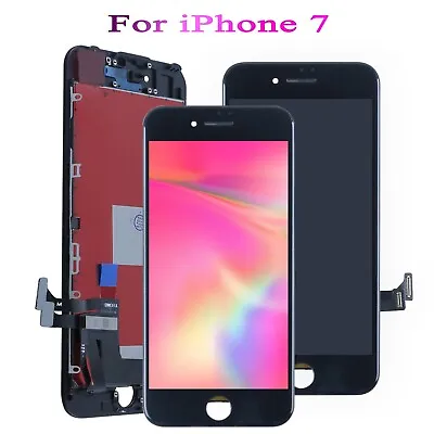 For IPhone 7 Screen Replacement LCD Display Retina Touch Digitizer Black + Frame • £9.95