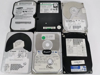 £59.99 • Buy Job Lot X 6 Vintage IDE Hard Drives Maxtor Conner Seagate Samsung WD Caviar 90's