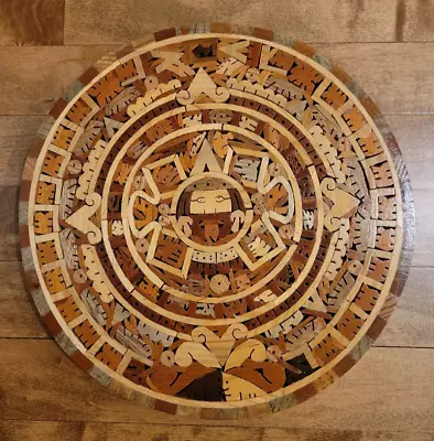 Vintage Aztec Mayan Wooden Wall Calendar 11 W • $37