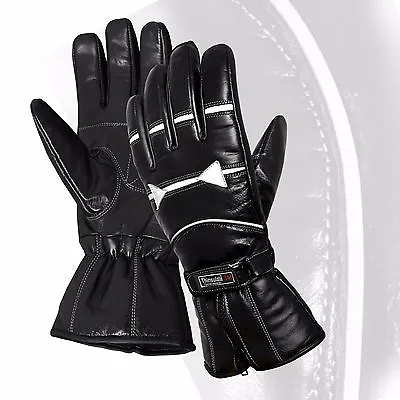 Thermal Motorbike Motorcycle Leather Gloves Waterproof Protection Winter • £12.99