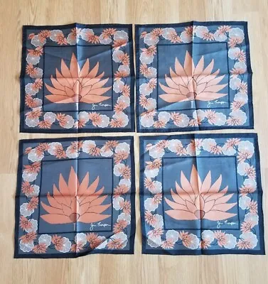 $14.99 • Buy 4 Jim Thompson Silk Handkerchief Lotus Silk Signed New 15.5x15.5 Inches Vintage