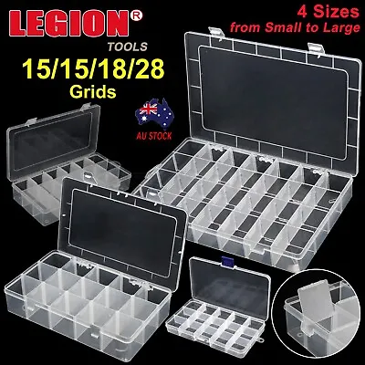 4 Sizes Plastic Compartment Storage Box Container Jewellery Bead Craft Organiser • $11.90