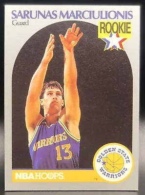 1990-91 NBA Hoops - #115 Sarunas Marciulionis (RC) • $0.75
