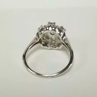 1.40Ct Round Cut Real Moissanite Cluster Engagement Ring 14K White Gold Finish • $127.49