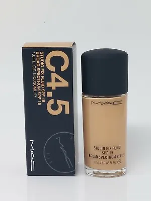 New Authentic MAC Cosmetics Studio Fix Fluid SPF 15 Foundation C4.5 • $22.49