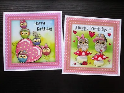 £1.30 • Buy NEW ===2 X LITTLE  BIRTHDAY   OWLS  Card Toppers & Sentiments