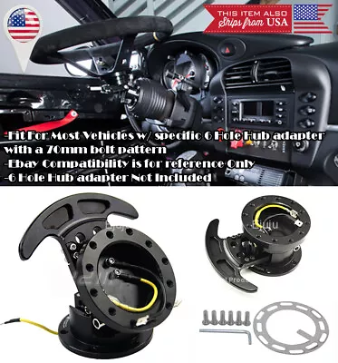 2.4  Extend Aluminum Black Steering Wheel Quick Flip Tilt Up Kit For Honda Acura • $47.83