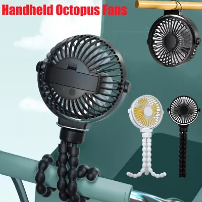 Handheld Fans Octopus Clip-on Fan Mini LED Fans USB Flexible Baby Stroller Fan • $13.98