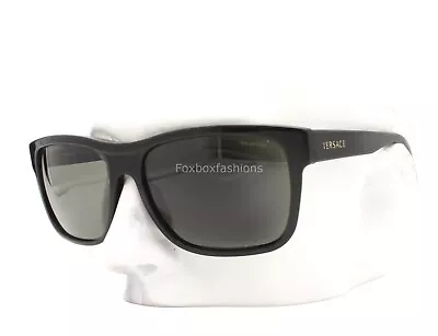 Versace MOD 4179 GB1/58 Sunglasses Black With Silver Logo Green Polarized - READ • $85