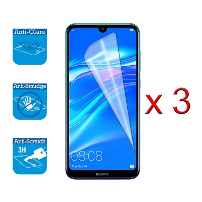 For Huawei Y7 2019 Pro Prime 6.26  - Screen Protector Cover LCD Film Foil X 3 • £2.09