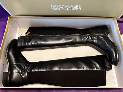 Michael Kors Joanie Over The Knee Boots ~ Women's 7.5 ~ Biker/horse Riding ~ Blk • $99