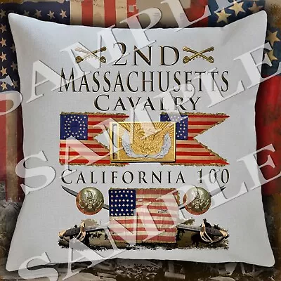 2nd Massachusetts Cavalry American Civil War Themed Pillow Sham/covering • $19.99