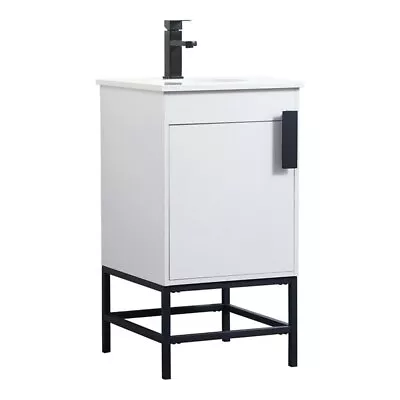 Elegant Decor Eugene 18  Aluminum MDF Single Bathroom Vanity In White • $200.52