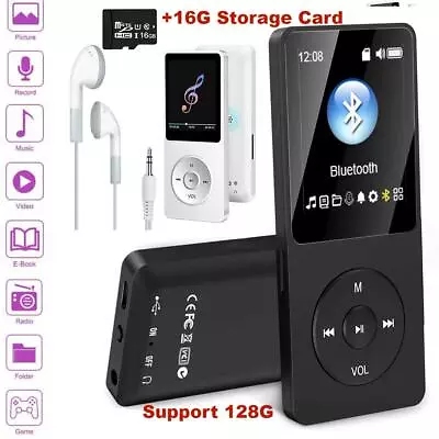 MP4/MP3 128GB Support Bluetooth Lossless Music Player FM Radio Recorder Sport HF • $15.49