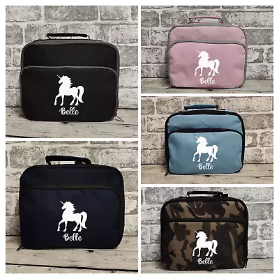 Personalised Unicorn Lunch Bag  Back To School Horse Lunch Box Children's Bag • £12.50