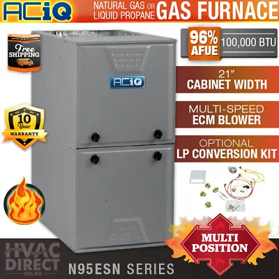 100000 BTU 96% AFUE ACiQ 1 Stage Split Natural Gas / Propane LP Furnace N95ESN • $1520