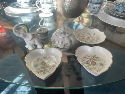 Vintage Aynsley Fine Bone China Wild Tudor - Baby Elephant Trinket Etc Job Lot • £34.99