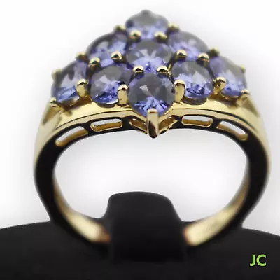 9 Tanzanite DeLuxe (AAAA) Ring Yellow Gold 585 • £428.09