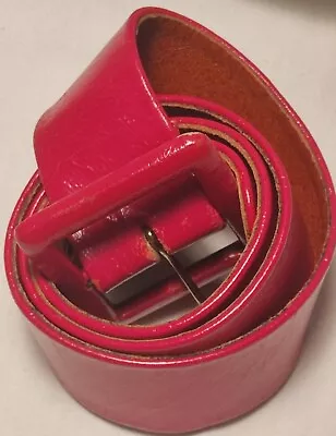 Marshall Field Red Leather Belt Covered Buckle Vintage • $12.99