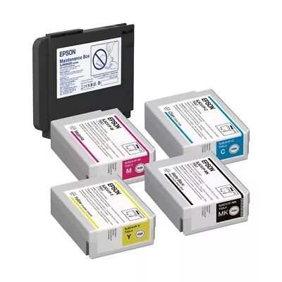 Epson SJIC41P BK/C/Y/M Ink CartridgesMaintenance Box For ColorWorks C4000 Matte • $173.99