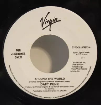 Daft Punk - 45 7  - Around The World - 1996 Jukebox Promo Dance Pop 90's Rare • $54.99
