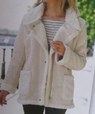 Brand New Sheepskin Effect Hooded Coat Size 10/12 • £9.99