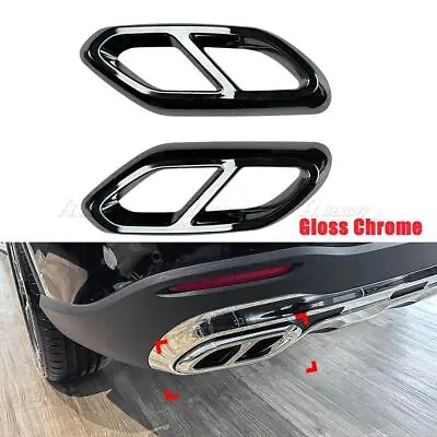 Exhaust Muffler Tip Tail Pipe Cover Trim For Mercedes GLC X254 2023+ AMG Chrome • $42.78