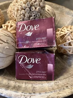 NEW Vintage 2-Pack Dove Pro-Age Beauty Soap Bar Moisturizing Cream & Olive Oil • $29.99