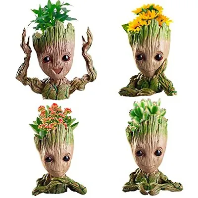 Gerlish 4 Styles Baby Groot Flower Pot Tree Man Succulent Planter With Drainage • £37.99