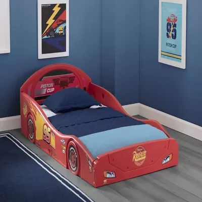 Boys Disney Pixar Cars Lightning McQueen Plastic Toddler Kids Race Car Bed New • $75.27