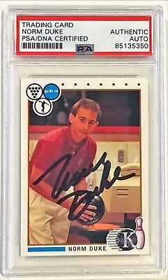 1990 PBA Kingpins Bowling Norm Duke Signed Auto Rookie RC Card #13 PSA DNA • $128.21