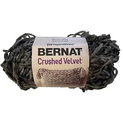 New Bernat Bulky Crushed Velvet Yarn Deep Gray 10x10 Cm - 310 Yards 10.5 Oz New • $10.99