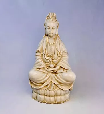 Vintage 12.5 In Chinese Buddhism Quan Yin Kwan-yin White Statue • $150