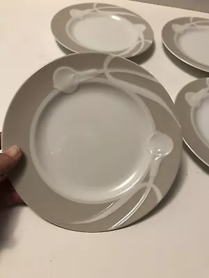 Mikasa Set Of 4 Fine China Classic Flair Beige Large Rim Small Plate 8  Salad • $30