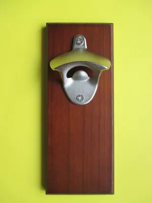 Magnetic And/or Wall Mount Bottle Opener Wood With Metal Opener - New Open Box • $5.99