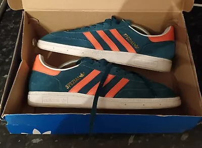 Adidas HANDBALL SPEZIAL Trainers - GREEN C/w ORANGE Stripes - UK 11 - BOXED • £38