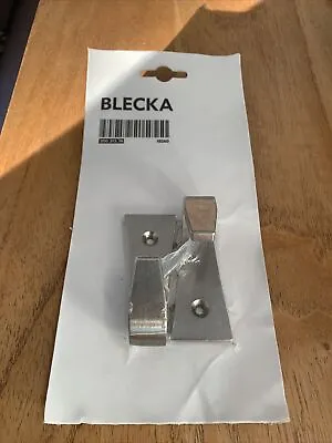 IKEA BLECKA Strong Coat Hooks Kitchen Bathroom Bedroom [Nickel-Plated 2in1pack] • £3.99