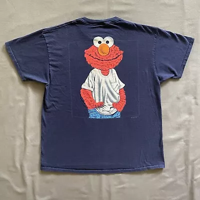 VTG 1990s Elmo Wear T Shirt Mens XL Blue Sesame Street Casual 90s Street Wear • $25.37