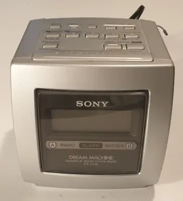 SONY Dream Machine ICF-C113L Dual Alarm FM/AM Cube Clock Radio Colour Is Silver. • $31.99