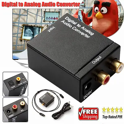 £6.99 • Buy Digital Optical Coaxial Cable Toslink To Analog Audio Converter Adapter RCA AUX