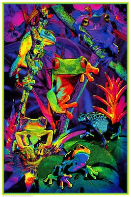 Tree Frogs - Non-flocked Blacklight Poster 24  X 36  • $13.49