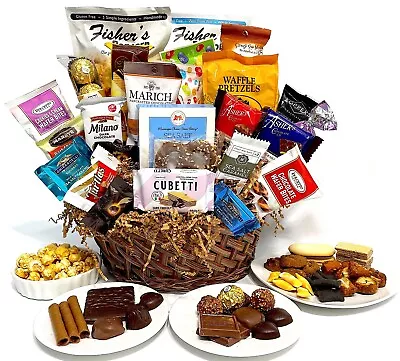 Custom Gift Basket Handmade With Gourmet Chocolates Cookies Snacks And Candy! • $199.99